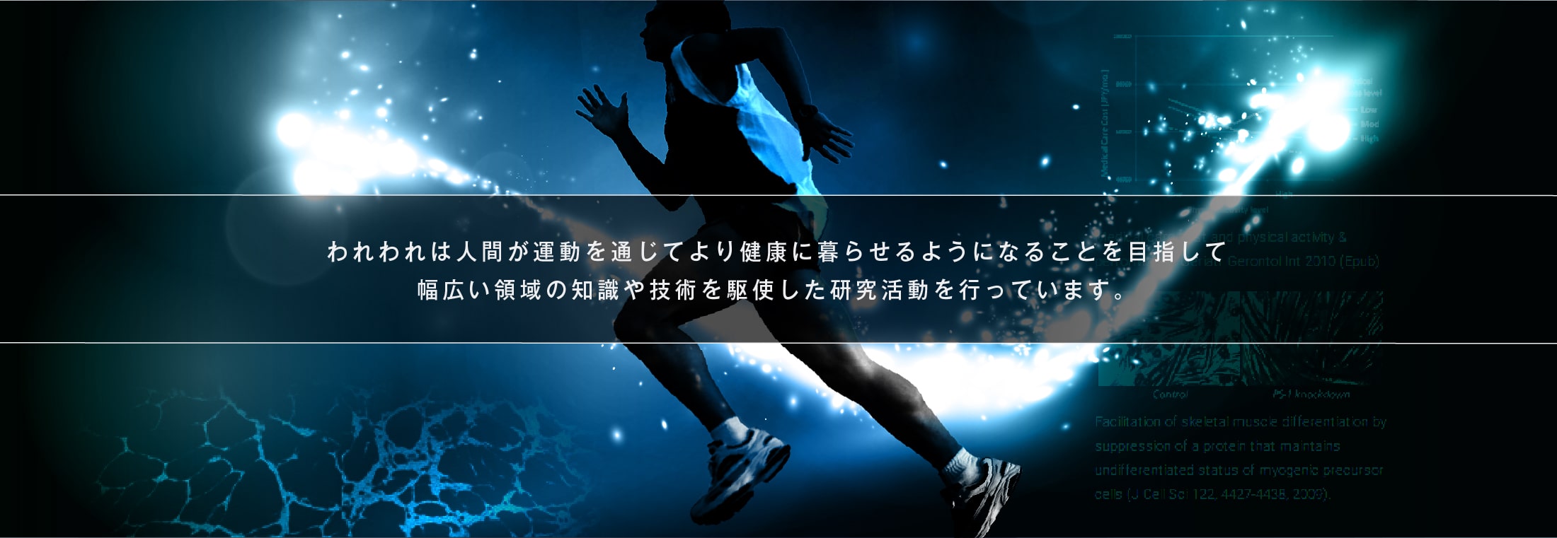 われわれは人間が運動を通じてより健康に暮らせるようになることを目指して幅広い領域の知識や技術を駆使した研究活動を行っています。